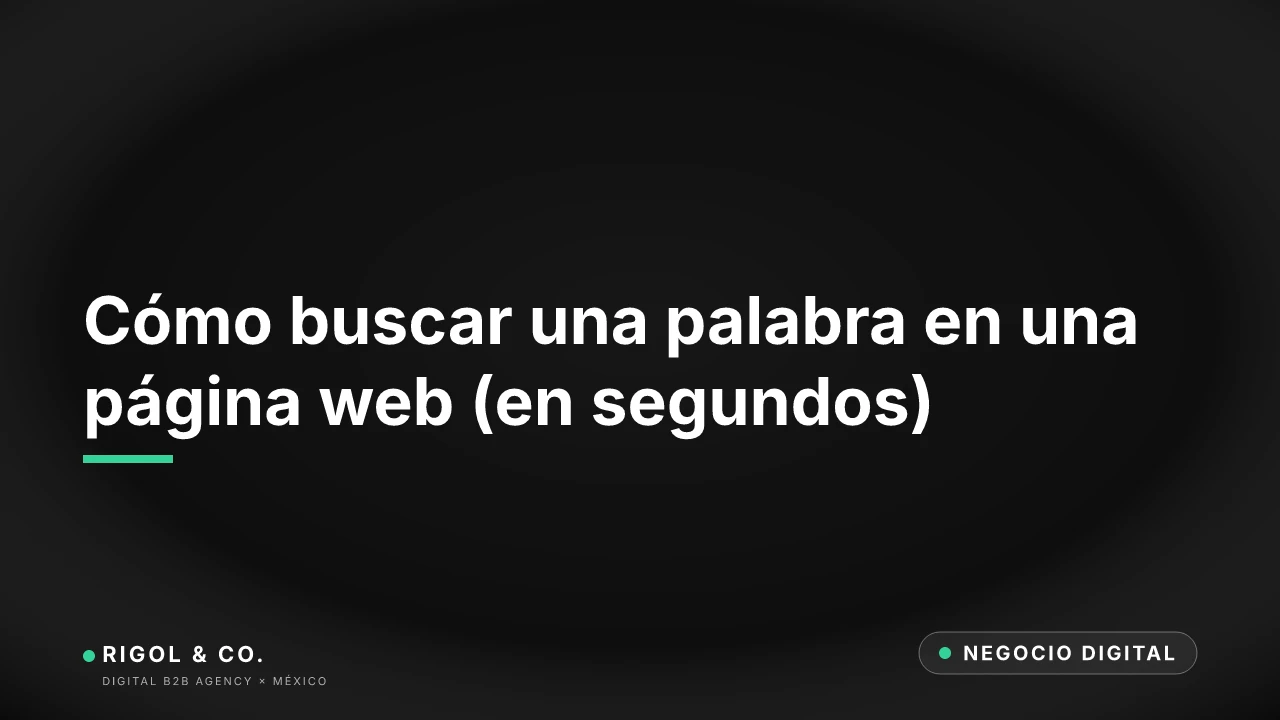 Portada: Cómo buscar una palabra en una página web (en segundos)