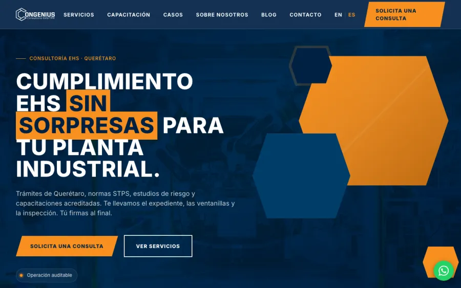 Sitio web de Congenius