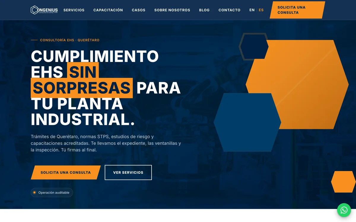 Página de inicio de Congenius